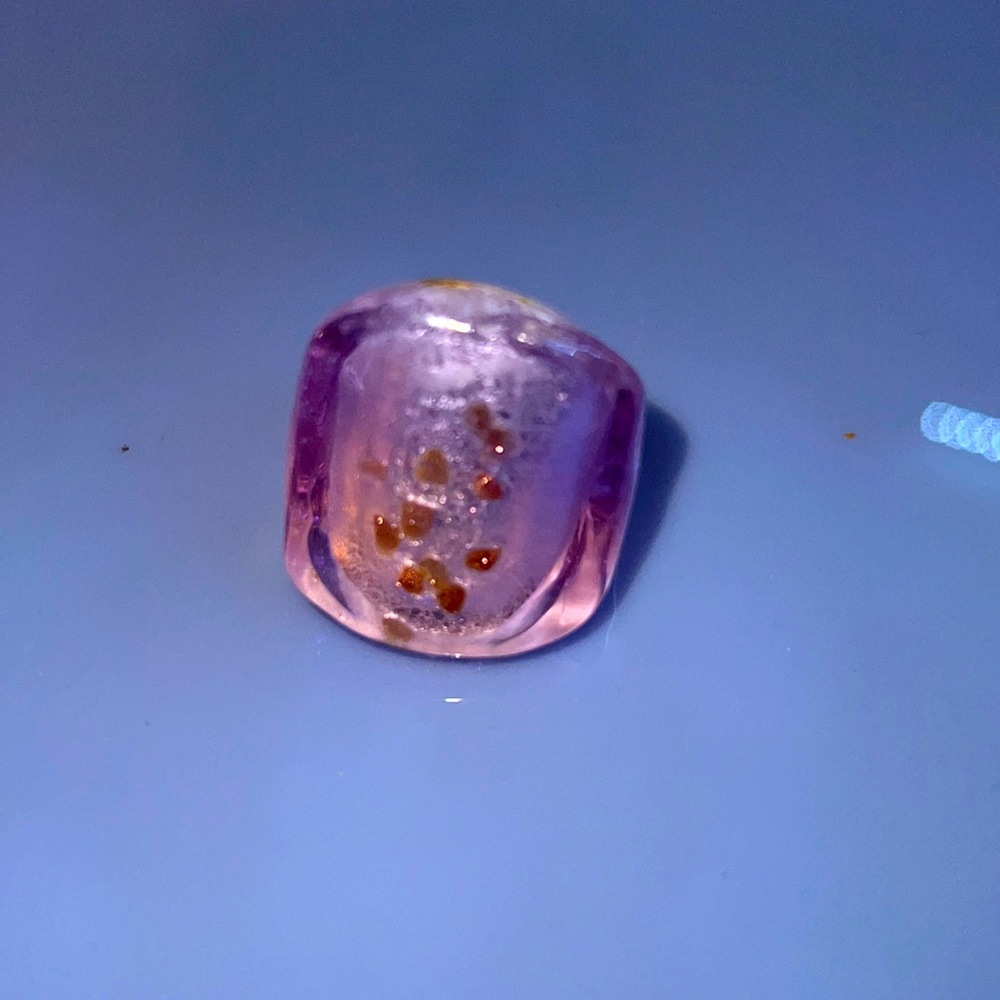 Beautiful Pink Glass Ring